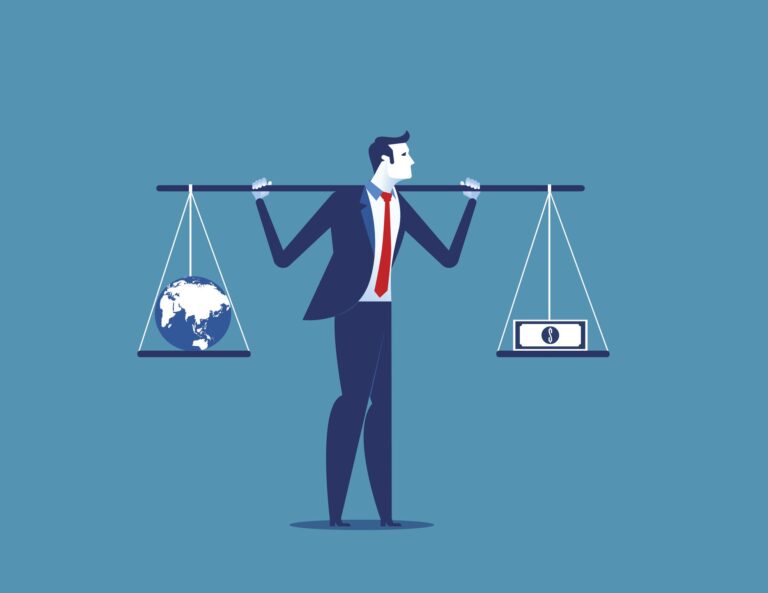 Person trying to balancing the worth of money